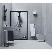 Coloană de duș termostatată Ideal Standard Ceratherm Alu+, 2 jeturi, negru mat